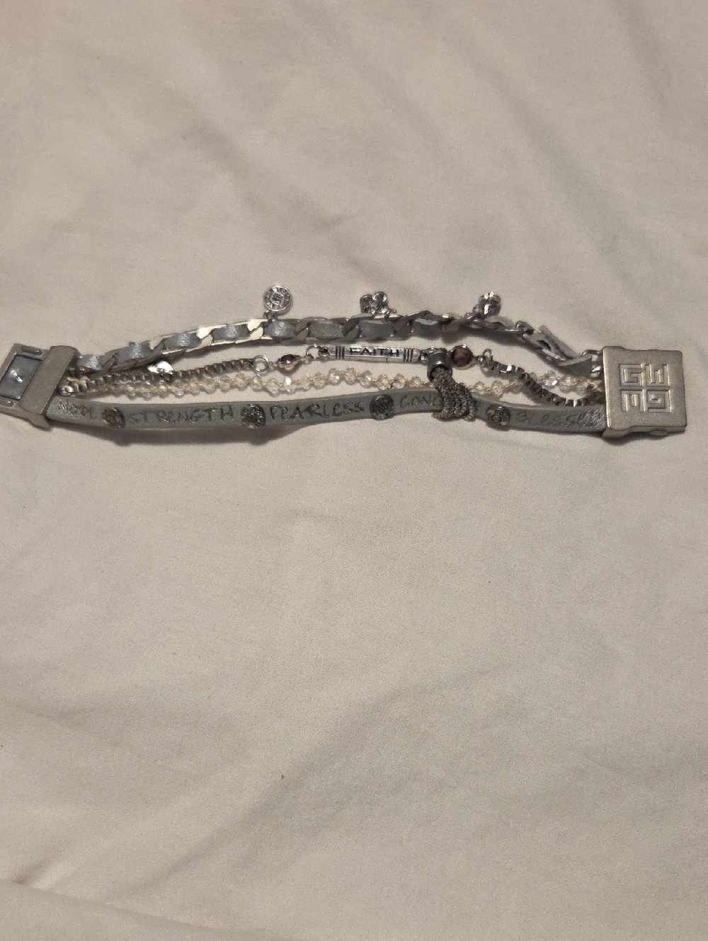 GoodWorks Silver-Tone Multi Strand Bracelet with Magnetic Logo Clasp